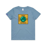 Load image into Gallery viewer, Beci Orpin x ASRC Welcome T-shirt - Kids (Carolina Blue)
