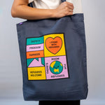 Load image into Gallery viewer, Beci Orpin x ASRC Solidarity Tote (Petrol Blue)
