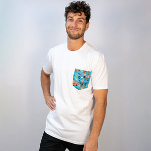 Olana x Second Stitch x ASRC T-shirt - Mens (White & Grey)